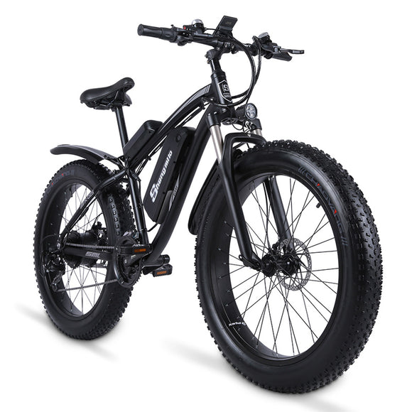 Shengmilo MX02S-48V-1000W-26-Inch-Fat-Tire-Electric-Mountain-Bike Black 01