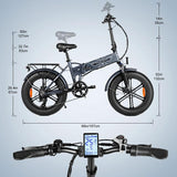 Size of Engwe EP2 Pro 48V 750W 20" Fat Tire Folding Electric Bike