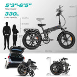 Size of Engwe Engine Pro 48V 750W 20" Fat Tire Folding Electric Bike