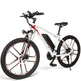 Samebike SM26 48V 350W 26" Electric Mountain Bike White 02