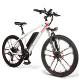 Samebike SM26 48V 350W 26" Electric Mountain Bike White 01